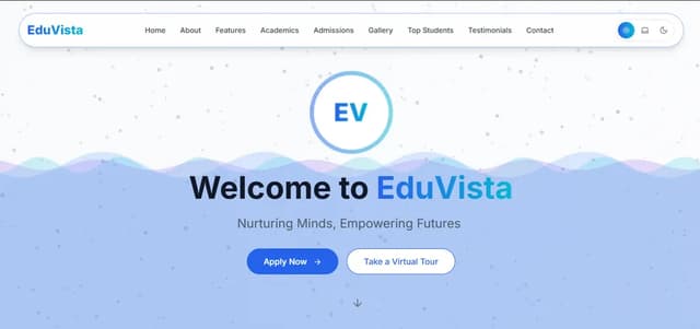 EduVista Landing Page - project by Mudasir Fayaz